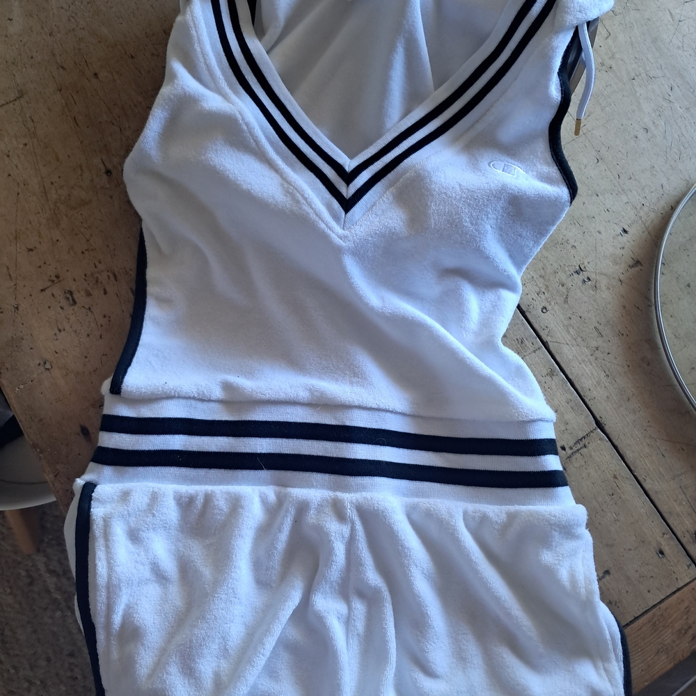 Champion White and Black Jumpsuit